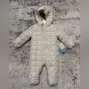 Lullaby Lane Cream with Gold Stars Snowsuit